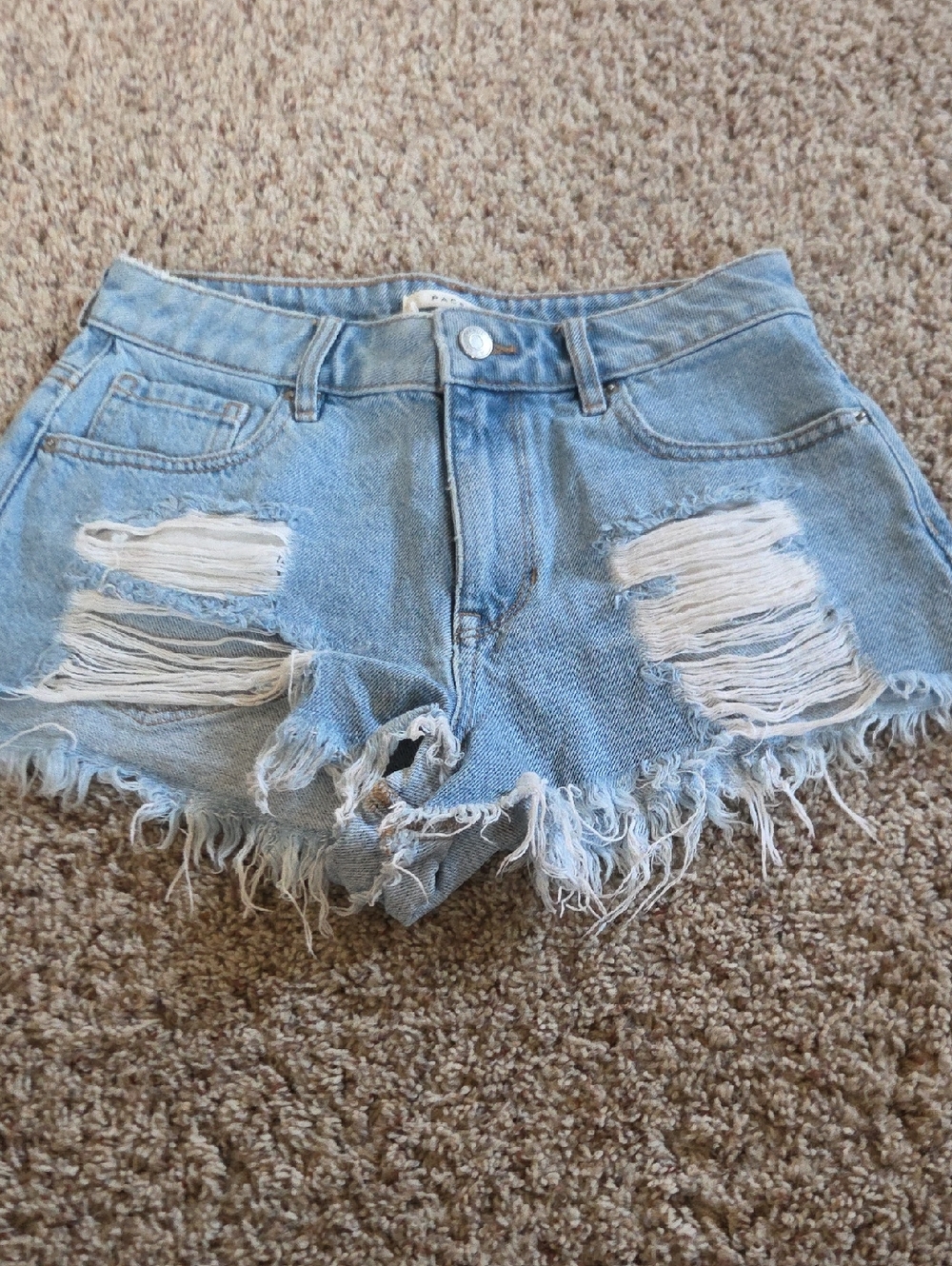 PacSun Light Blue Distressed Denim Cutoff Shorts